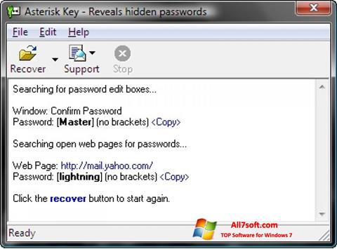 Ekrano kopija Asterisk Key Windows 7