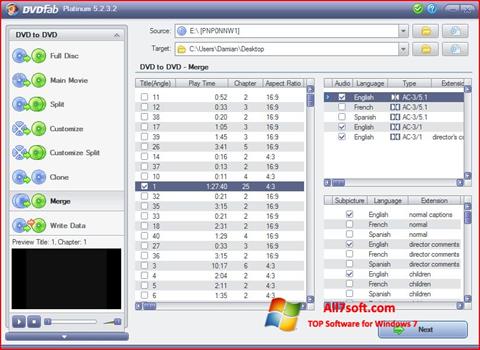 Ekrano kopija DVDFab Windows 7