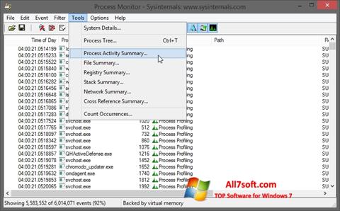 Ekrano kopija Process Monitor Windows 7
