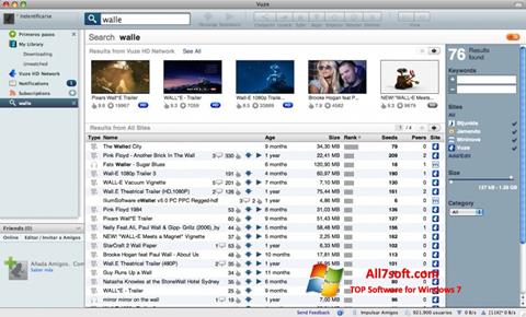 Ekrano kopija Vuze Windows 7
