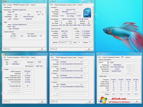 Ekrano kopija CPU-Z Windows 7