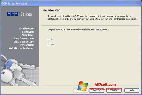 Ekrano kopija PGP Desktop Windows 7