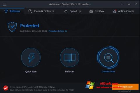 Ekrano kopija Advanced SystemCare Windows 7