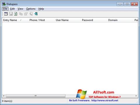 Ekrano kopija Dialupass Windows 7