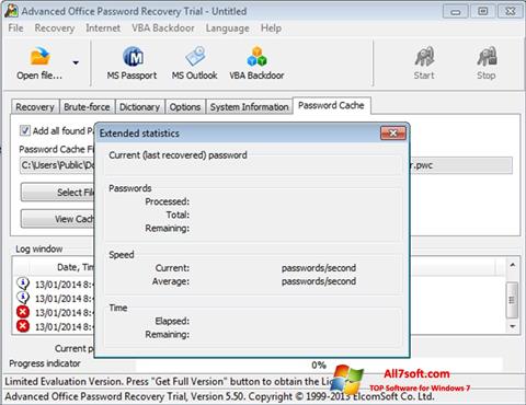 Ekrano kopija Advanced Office Password Recovery Windows 7