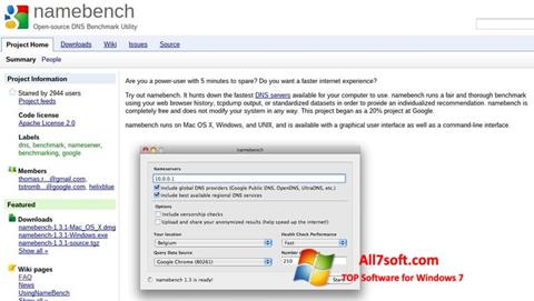 Ekrano kopija NameBench Windows 7