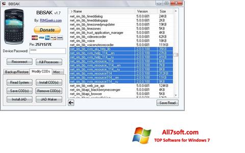 Ekrano kopija BBSAK Windows 7