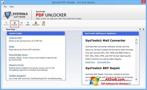 Ekrano kopija PDF Unlocker Windows 7