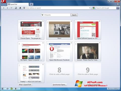 Ekrano kopija Opera Windows 7