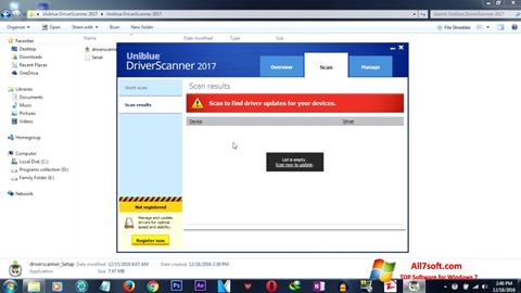 Ekrano kopija DriverScanner Windows 7