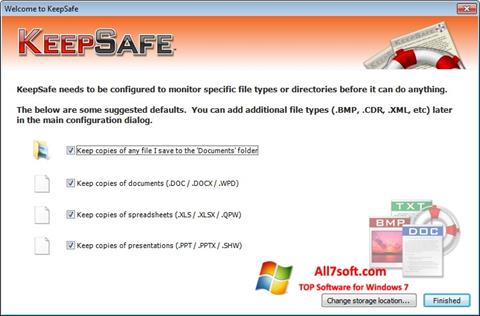 Ekrano kopija KeepSafe Windows 7