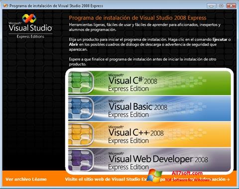Ekrano kopija Microsoft Visual Studio Windows 7