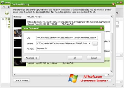 Ekrano kopija Free Video Catcher Windows 7