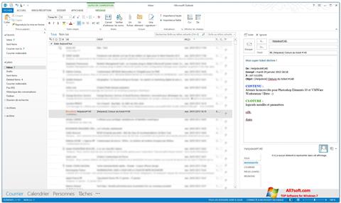 Ekrano kopija Microsoft Outlook Windows 7