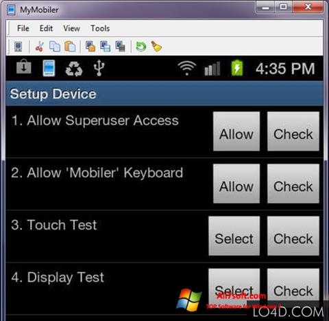 Ekrano kopija MyMobiler Windows 7