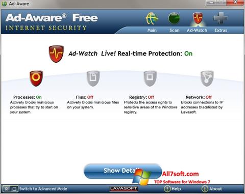 Ekrano kopija Ad-Aware Windows 7