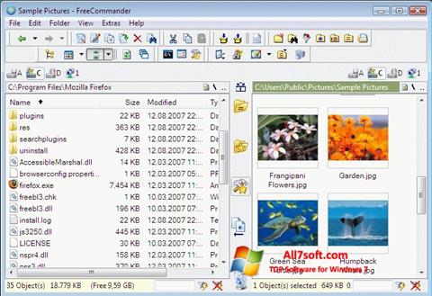 Ekrano kopija FreeCommander Windows 7