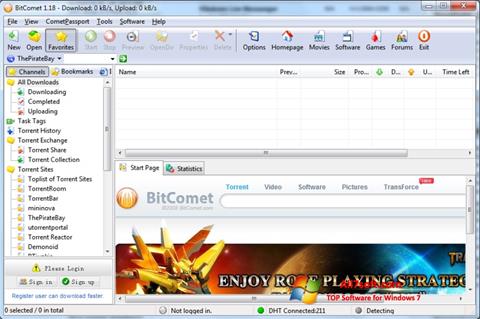 Ekrano kopija BitComet Windows 7