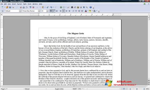 Ekrano kopija OpenOffice Windows 7