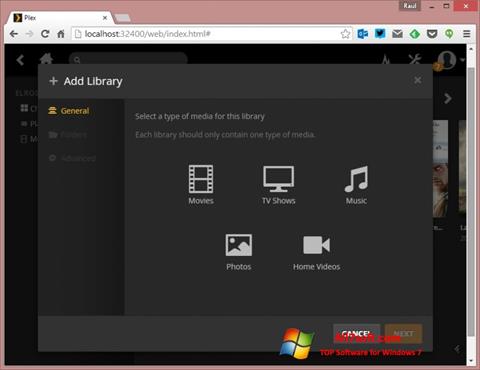 Ekrano kopija Plex Media Server Windows 7