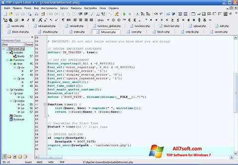 Ekrano kopija PHP Expert Editor Windows 7