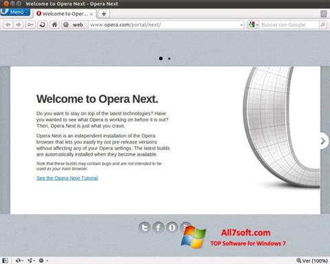 Ekrano kopija Opera Developer Windows 7