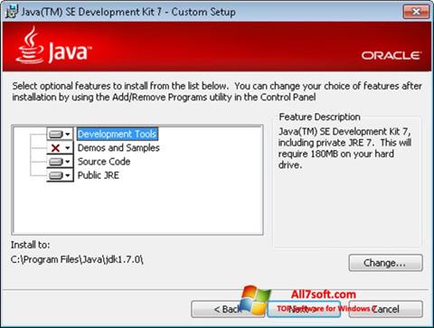 Ekrano kopija Java SE Development Kit Windows 7