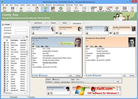 Ekrano kopija Family Tree Builder Windows 7