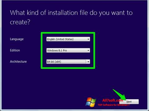 Ekrano kopija Windows Bootable Image Creator Windows 7