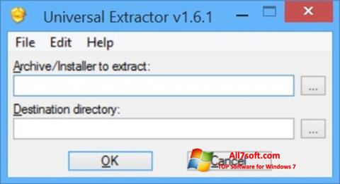 Ekrano kopija Universal Extractor Windows 7