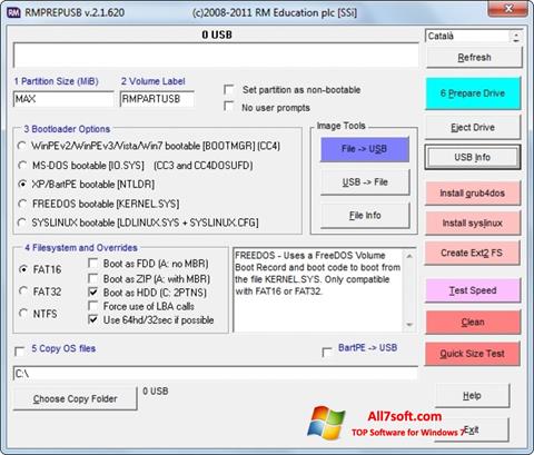 Ekrano kopija RMPrepUSB Windows 7