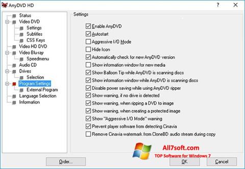 Ekrano kopija AnyDVD Windows 7