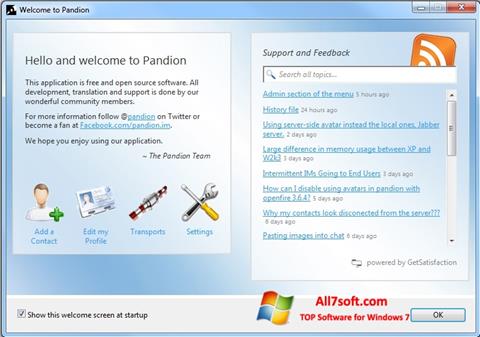 Ekrano kopija Pandion Windows 7