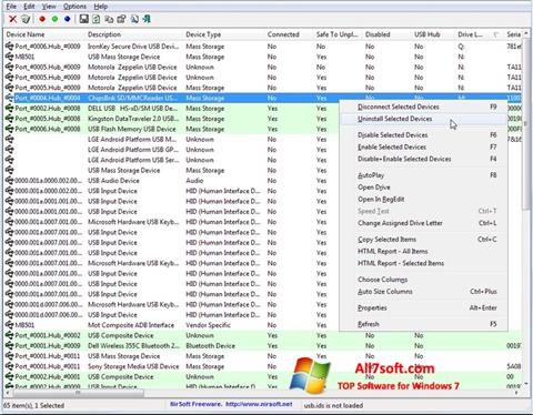 Ekrano kopija USB Manager Windows 7