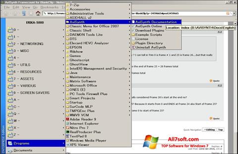 Ekrano kopija AviSynth Windows 7