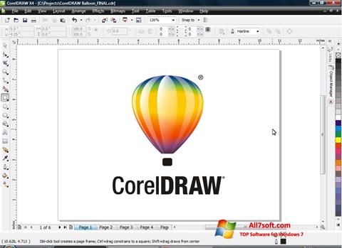 Ekrano kopija CorelDRAW Windows 7