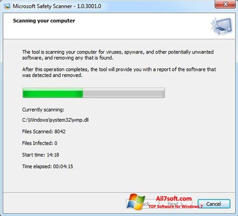 Ekrano kopija Microsoft Safety Scanner Windows 7