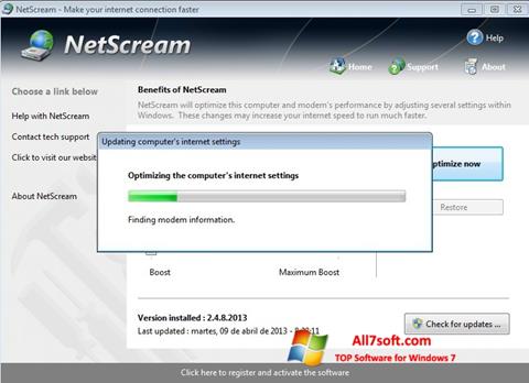 Ekrano kopija NetScream Windows 7
