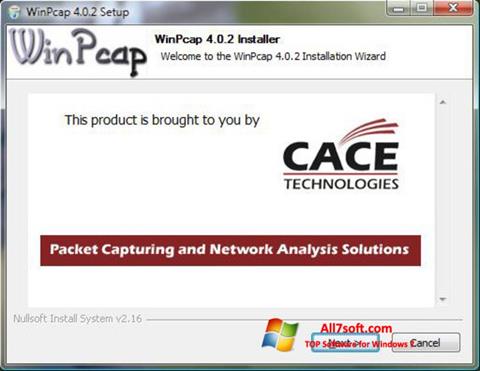 Ekrano kopija WinPcap Windows 7