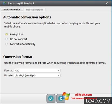 Ekrano kopija Samsung PC Studio Windows 7