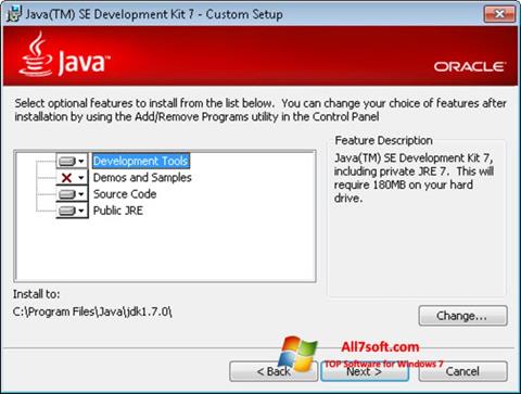 Ekrano kopija Java Development Kit Windows 7