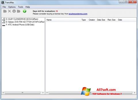 Ekrano kopija TransMac Windows 7