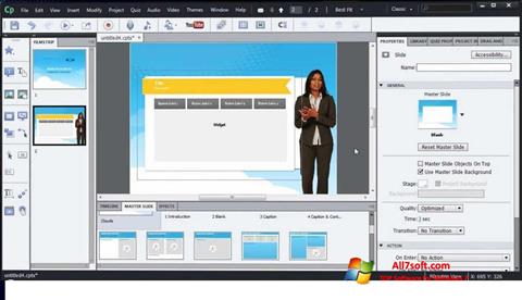Ekrano kopija Adobe Captivate Windows 7