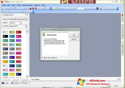 Ekrano kopija PCStitch Windows 7