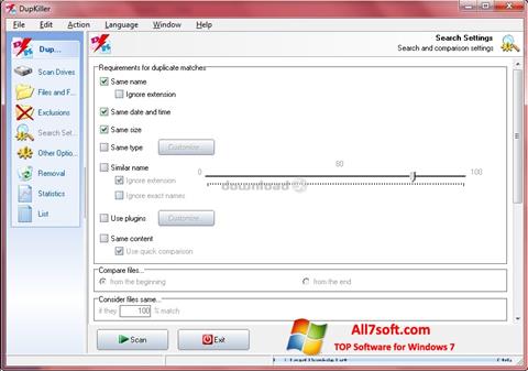 Ekrano kopija DupKiller Windows 7