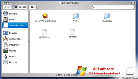 Ekrano kopija Cisco VPN Client Windows 7