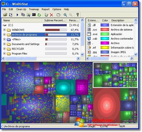 Ekrano kopija WinDirStat Windows 7