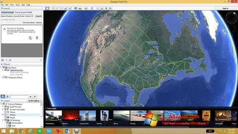 Ekrano kopija Google Earth Windows 7