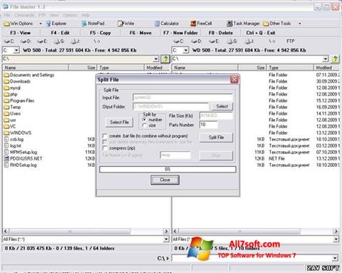 Ekrano kopija File Master Windows 7