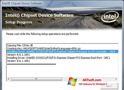 Ekrano kopija Intel Chipset Device Software Windows 7